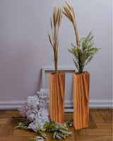 MHYGJQA Wood Wall Planter for Indoor Plants,2 Pack Bathroom Wall Decor,Handmade Wood Wall Vase for Bedroom,Living Room,Hanging planter for Dried Flower Faux Greenery,Modern Farmhouse home Decor(Brown) MHYGJQA