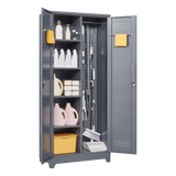 Gray And Metal Storage Cabinet