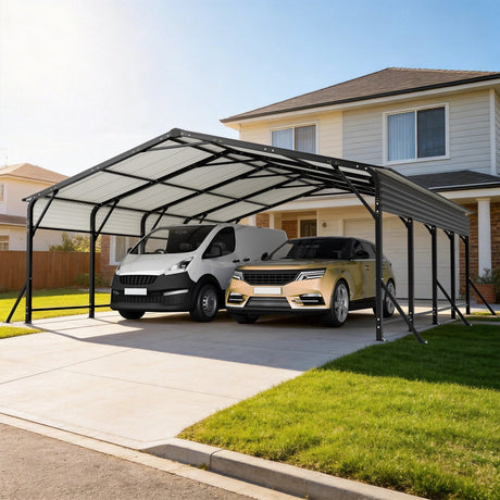 20'x20' Galvanated Steel Carport Canopy HouseOfZazla