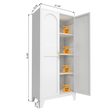 Shapely Doors Cabinet, Metal Storage Cabinet With Doors And Adjustable Shelves HouseOfZazla