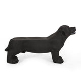 MGO Dog Bench - Outdoor Labrador Design, Matte Black
