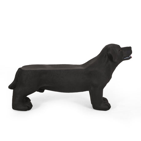 MGO Dog Bench - Outdoor Labrador Design, Matte Black HouseOfZazla