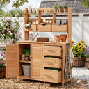 TOPMAX Farmhouse Patio Potting Bench with Storage and Workstation HouseOfZazla