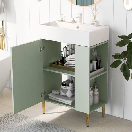 Bathroom Vanity, Combo Cabinet, Bathroom Storage Cabinet, Single Ceramic Sink HouseOfZazla