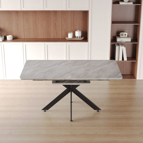 Modern Extendable Dining Table Set With Soft Padded Armless Chairs HouseOfZazla