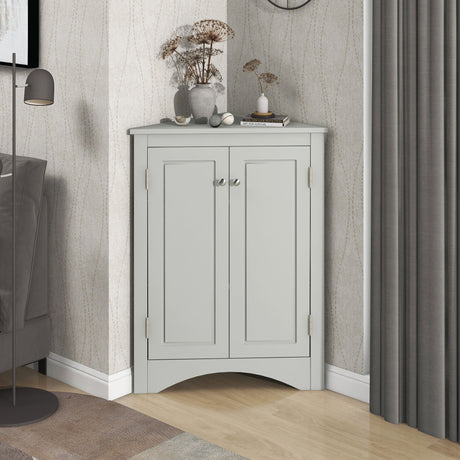 Triangle Bathroom Storage Cabinet With Adjustable Shelves, Freestanding Floor Cabinet For Home Kitchen HouseOfZazla