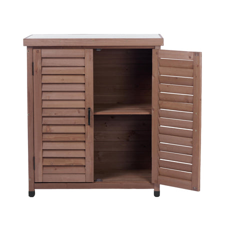 Potting Bench With Storage Cabinet And Metal Table Top For Outdoor HouseOfZazla