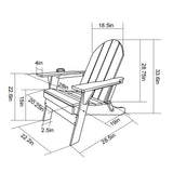 Folding Adirondack Chair with Dual Cup Holder - Navy Blue