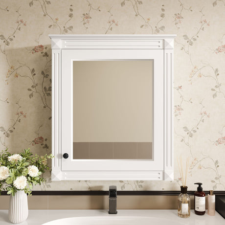 Wall Mounted Bathroom Storage Cabinet With Mirror, Medicine Cabinet With Height Adjustable Shelf HouseOfZazla