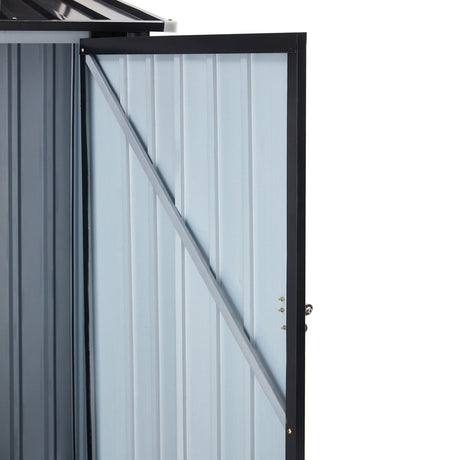 Outdoor Storage Shed, Metal Steel Garden Shed With Single Lockable Door, Small Shed Outdoor Steel Utility Tool Shed For Backyard Patio Garden Lawn - Black HouseOfZazla