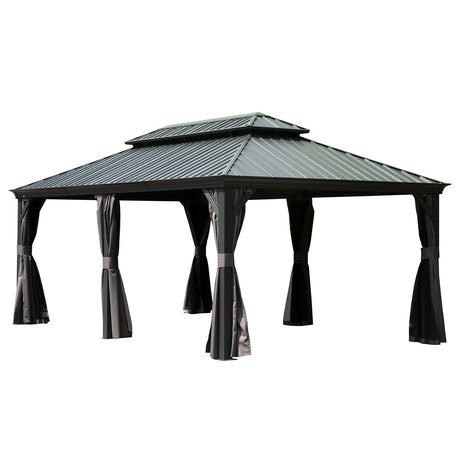 12' x 20' Hardtop Gazebo with Double Roof Canopy HouseOfZazla