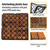 Interlocking Deck Tiles Checker Pattern, Square Acacia Hardwood Outdoor Flooring For Patio, Bancony, Pool Side