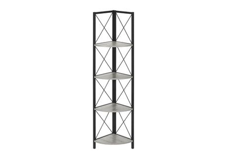 4-Tier Corner Bookshelf with Marble Look and Metal Frame HouseOfZazla