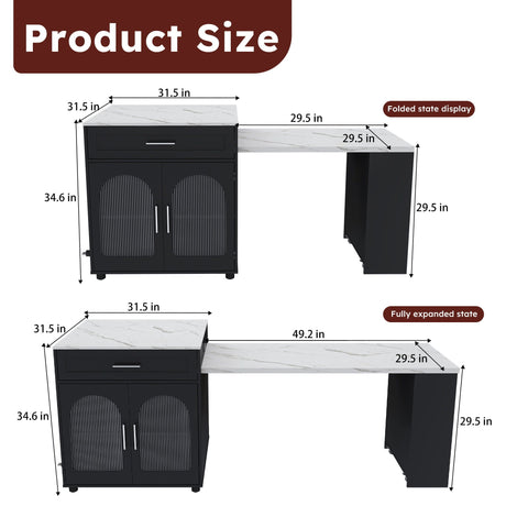 Expandable Kitchen Island With Power Outlet HouseOfZazla