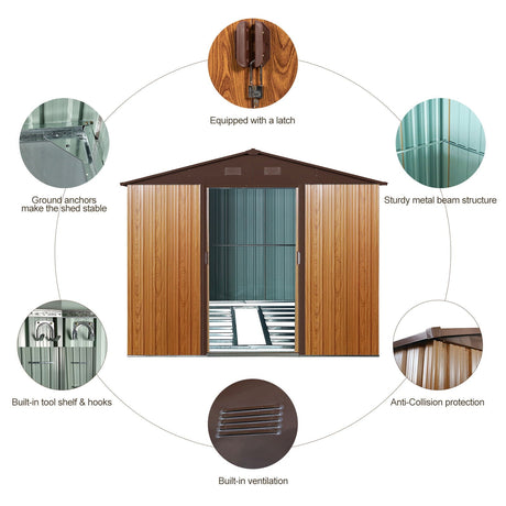 Outdoor Metal Storage Shed With Floor Base HouseOfZazla