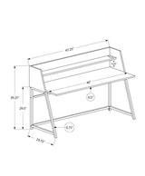 Computer Desk for Home Office with Marble Look and Storage Shelves