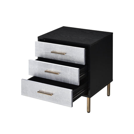 Myles - Nightstand - Black / Gold / Silver HouseOfZazla