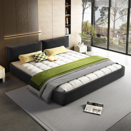 Cloud Bed Frame With Oversized Padded Movable Headboard HouseOfZazla