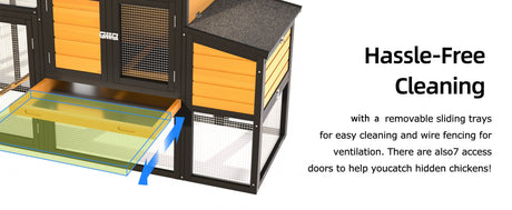 119.5" Outdoor Wooden Chicken Coop with Run HouseOfZazla