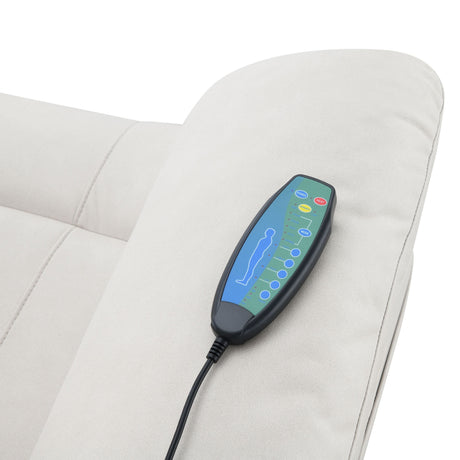 Chriki Beige Fabric Power Recliner with Lift, Heating, and Massage HouseOfZazla