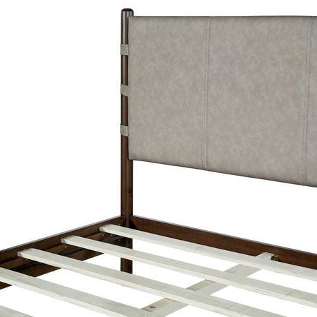 Premium Rubber Wood Platform Bed Frame, King Size with Headboard HouseOfZazla