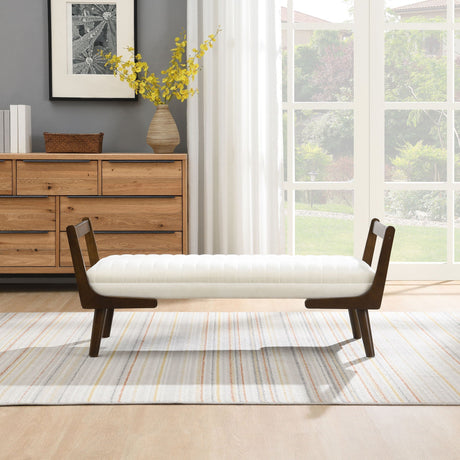 Mid-Century Bench With Wood Legs HouseOfZazla