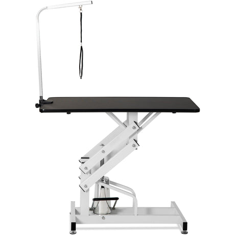 Hydraulic Dog Pet Grooming Table Heavy Duty Big Size Z-Lift Pet Grooming Table - Black / White HouseOfZazla