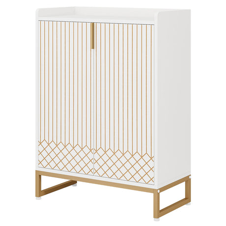 5 Tiers Shoe Storage Organizer With Doors HouseOfZazla
