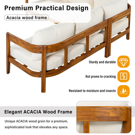 U_Style Acacia Solid Wood Patio Furniture Set HouseOfZazla