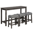 4 Piece Bar Table Set With Power Outlet, 3 Padded Stools HouseOfZazla