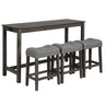 4 Piece Bar Table Set With Power Outlet, 3 Padded Stools HouseOfZazla