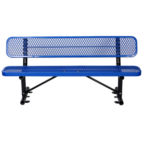 6' Outdoor Steel Bench With Backrest HouseOfZazla