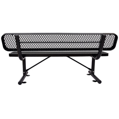 6' Outdoor Steel Bench With Backrest HouseOfZazla