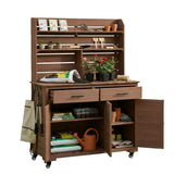 TOPMAX 65"H Large Garden Potting Bench with Storage and Lockable Wheels