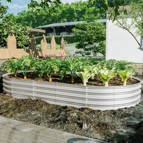 Heavy Duty Galvanized Raised Garden Bed Kit For Vegetables, Flowers & Herbs HouseOfZazla