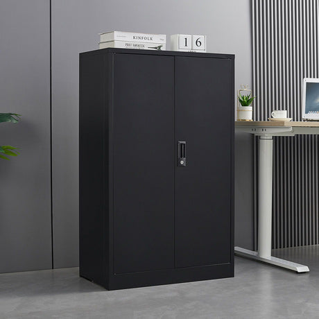 Metal Storage Cabinet With Locking Doors And Adjustable Shelf, Folding Filing Storage Cabinet, Folding Storage Locker Cabinet For Home Office, School, Garage HouseOfZazla