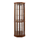6 Shelf Lighted Corner Curio Cabinet With Adjustable Tempered Glass Shelves And Mirror Back (E26 Light Bulb Not Included) HouseOfZazla