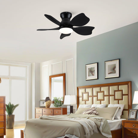 Low Profile Flush Mount Ceiling Fan With Light HouseOfZazla