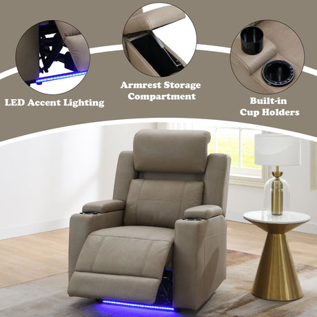 Lugo - Power Motion Recliner With Cup Holder - Camel HouseOfZazla