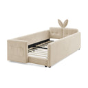 Cute Rabbit Ear Upholstered Platform Bed Frame With Safety Rail HouseOfZazla