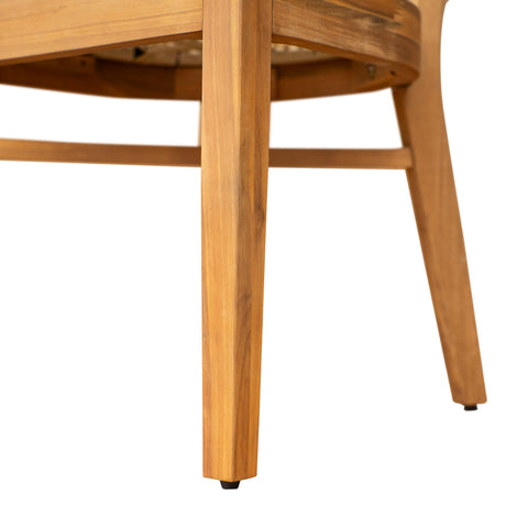 Netro Acacia Wood Dining Chair with Light Brown Wicker HouseOfZazla