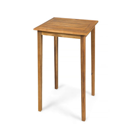 Outdoor Minimalist Acacia Wood Square Bar Table HouseOfZazla