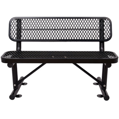 6' Outdoor Steel Bench With Backrest HouseOfZazla