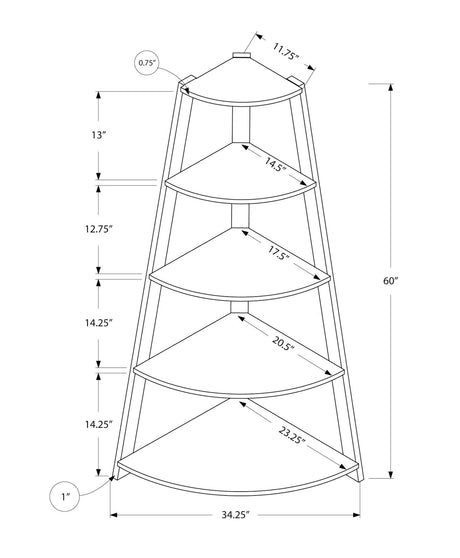 4-Tier Corner Bookshelf, Modern & Contemporary Style HouseOfZazla