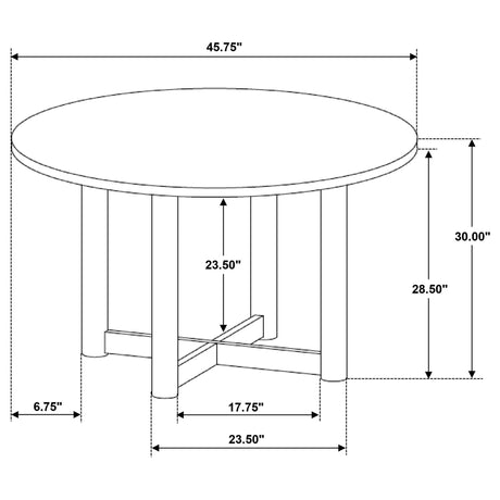 Graham - 5 Piece Round Dining Table Set - Walnut HouseOfZazla
