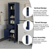 Tall Bathroom Storage Cabinet With Adjustable Shelves And 1 Drawer & Door