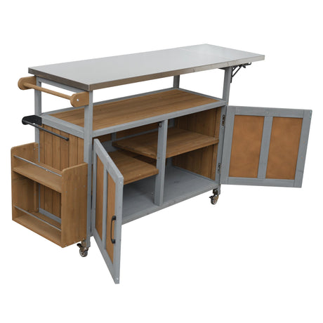 Foldable Outdoor Kitchen Island Patio Mobile Kitchen Cart HouseOfZazla