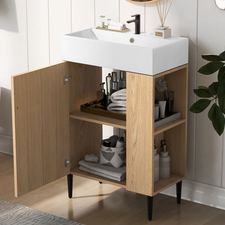 Bathroom Vanity, Combo Cabinet, Bathroom Storage Cabinet, Single Ceramic Sink HouseOfZazla