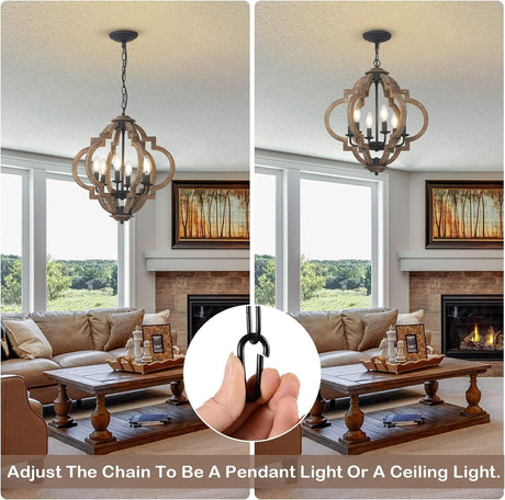 Farmhouse Chandeliers for Dining Room, 6-Light Rustic Light Fixture HouseOfZazla