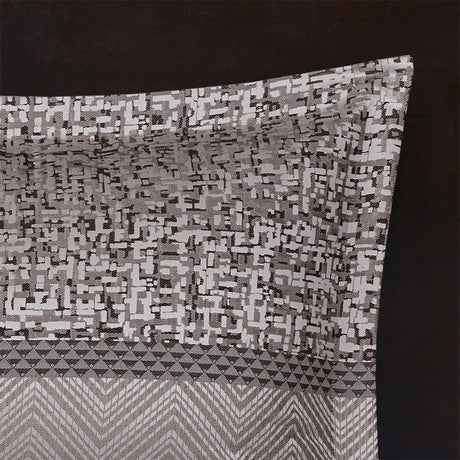 7 Piece Jacquard Comforter Set Grey/Taupe Queen HouseOfZazla